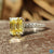 Canary Vivid Yellow 3.82 TCW Emerald Cut Unique Moissanite Engagement Ring