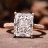 3.73 CT Radiant Cut Three Side Pave Moissanite Engagement Ring