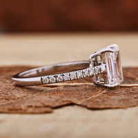 lab created diamond engagement ring