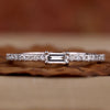 Baguette Cut EF/VS Lab Grown Diamond Minimalist Wedding Band
