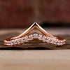 V Shaped Matching Wedding Band in Round Lab Grown Diamonds