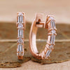 0.36 TCW Baguette and Round Cut Lab-Grown Diamond Hoop Earrings