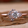 Round Cut Lab-Grown Diamond Cluster Side Stones Ring 0.7 CT