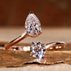 Toi Et Moi Ring, 1.22 TCW Pear and Round Lab Grown Diamond Engagement Ring