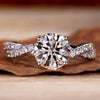 Round Brilliant Cut Lab-Grown Diamond Twisted Pavé Shank Ring 1.5 CT