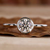 Round Cut Lab-Grown Diamond Solitaire Bezel Set Ring 0.2 - 2 CT
