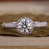 Round Hearts and Arrows Cut Lab-Grown Diamond Pavé Ring 0.5 - 2 CT