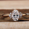 1.28 CT Oval Cut Lab Grown Diamond Ring, Muse Setting Engagement Ring