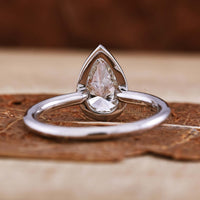 Pear Cut Lab-Grown Diamond Bezel Solitaire Ring 1 CT