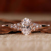 Oval Cut Lab-Grown Diamond Pavé Muse Setting Ring 0.5 CT