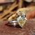 Unique 5.16 TCW Pear Cut Hidden Halo Pave Set Moissanite Engagement Ring