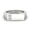 2.00 MM Two Stones Round Moissanite Flat Surface Men's Wedding Band