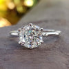 Cushion Cut Moissanite Six Prongs Solitaire Ring 2.3 CT