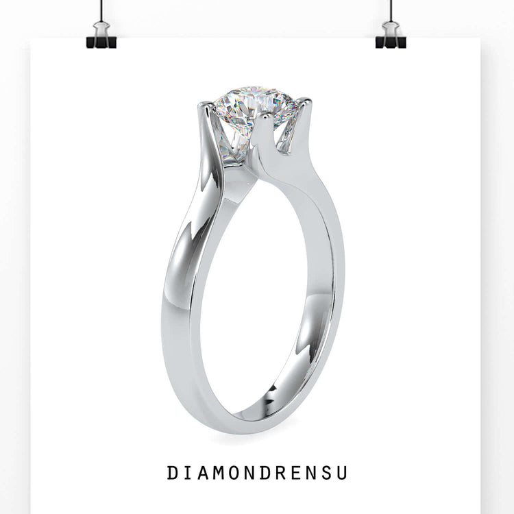 solitaire moissanite engagement ring - diamondrensu