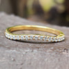 Round Curved Moissanite Dainty Wedding Band