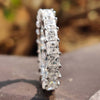 3 MM Princess Cut Colorless Moissanite Eternity Ring, Anniversary Gift Ring
