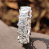 5.0 MM Princess Cut Moissanite Eternity Ring, 9.62-14.80 CT Colorless Moissanite Wedding Band