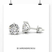 moissanite earrings screw back - diamondrensu