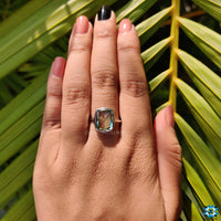 3.98 CT ELegant Cyan Blue Cushion Rose Cut Bezel Set Solitaire Engagement Ring