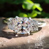 2.41 TW Cushion Divine with Side Halfmoon Three Stone Wedding Ring