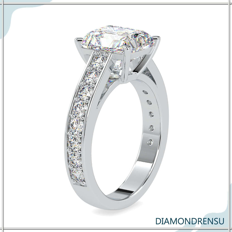 radiant cut moissanite engagement ring - diamondrensu