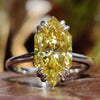 2.84 CT Dutch Marquise Canary Yellow Moissanite Engagement Ring, Hidden Halo Ring