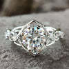 Unique Filigree Style, 2.02 TCW Octagon Cut Moissanite Vintage Engagement Ring