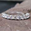 1.08 TCW Round Brilliant Cut Half Eternity Moissanite Wedding Ring