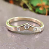 0.16 TCW Round Brilliant Cut Chevron Flush Set Moissanite Wedding Band