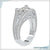 3.06 TW Trillion Cut Split Shank Hidden Halo Wedding Ring