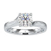 1.13 CT Round Cut Four Prong Bypass Moissanite Solitaire Engagement Ring