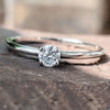 Dainty Ring - 0.24 CT Round Brilliant Cut Solitaire Moissanite Engagement Ring