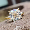 4.63 TCW Cushion-Cut Moissanite High Profile Engagement Ring