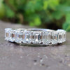 2.35 TCW Emerald Step Cut Classic Half Eternity Wedding Band