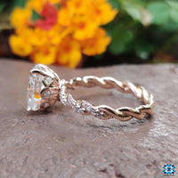 Oval Cut Moissanite Rope Pavé Ring 2.2 TCW