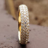 Trio Micro Pave Set 1.50 MM Round Moissanite Eternity Wedding Band