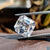 asscher cut moissanite engagement ring