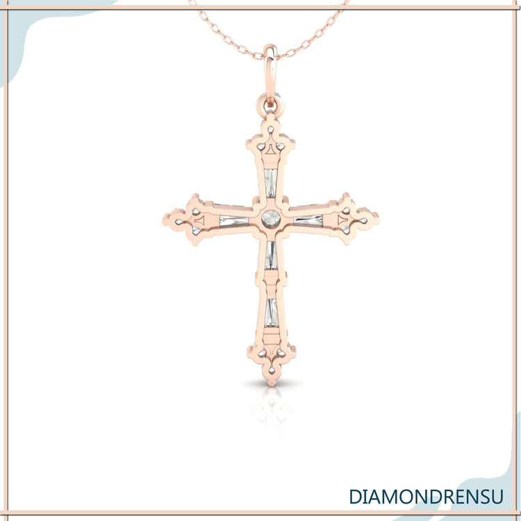 0.60 TW Round Moissanite Criss-Cross Pendant