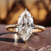 Marquise Moissanite Solitaire Ring, Twisted Shank Simple Solitaire Engagement Ring, Eight Prongs Solitaire Ring
