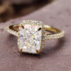 Radiant Moissanite Petite Pavé Halo Hidden Halo Ring 1.8 CT