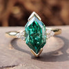 Infinity Style Ring, 2.09 TCW Green Dutch Marquise Cut Vintage Moissanite Ring, Muse Engagement Ring, Gift for Her