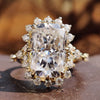 Cushion Rensu Cut Moissanite Floating Bubble Halo Vintage Pavé Ring 5.1 TCW