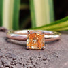 Square Radiant Orange Moissanite Solitaire Ring 1.1 CT