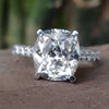 Cushion Divine Cut Moissanite Cathedral Pavé Set Ring 4.2 TCW