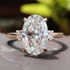 Oval Engagement Ring, 3.50 CT Oval Hybrid Cut Invisible Halo Moissanite Engagement Ring, Anniversary Gift Ring