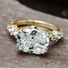 East To West Cushion Cut Moissanite Antique Ring 2.8 CT