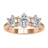 1.95 TCW Round Cut Moissanite Three Stones Engagement Ring