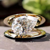 Knife Edge Split Shank 2.80 CT Pear Cut Unique Moissanite Solitaire Engagement Ring