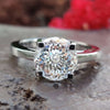 3.43 CT Portuguese Cut Amazing Trellis Solitaire Moissanite Engagement Ring