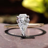 0.92 CT Unique Spear Cut Minimalist Solitaire Moissanite Ring